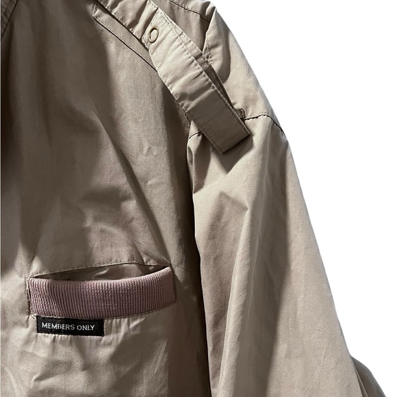 Members Only Vintage 80's Brown Gray Jacket Size XL Collared Long Sleeve Zip Up - Picture 3 of 6